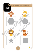 PDF - Les formes - Fiche 4 "Associe les formes aux animaux"