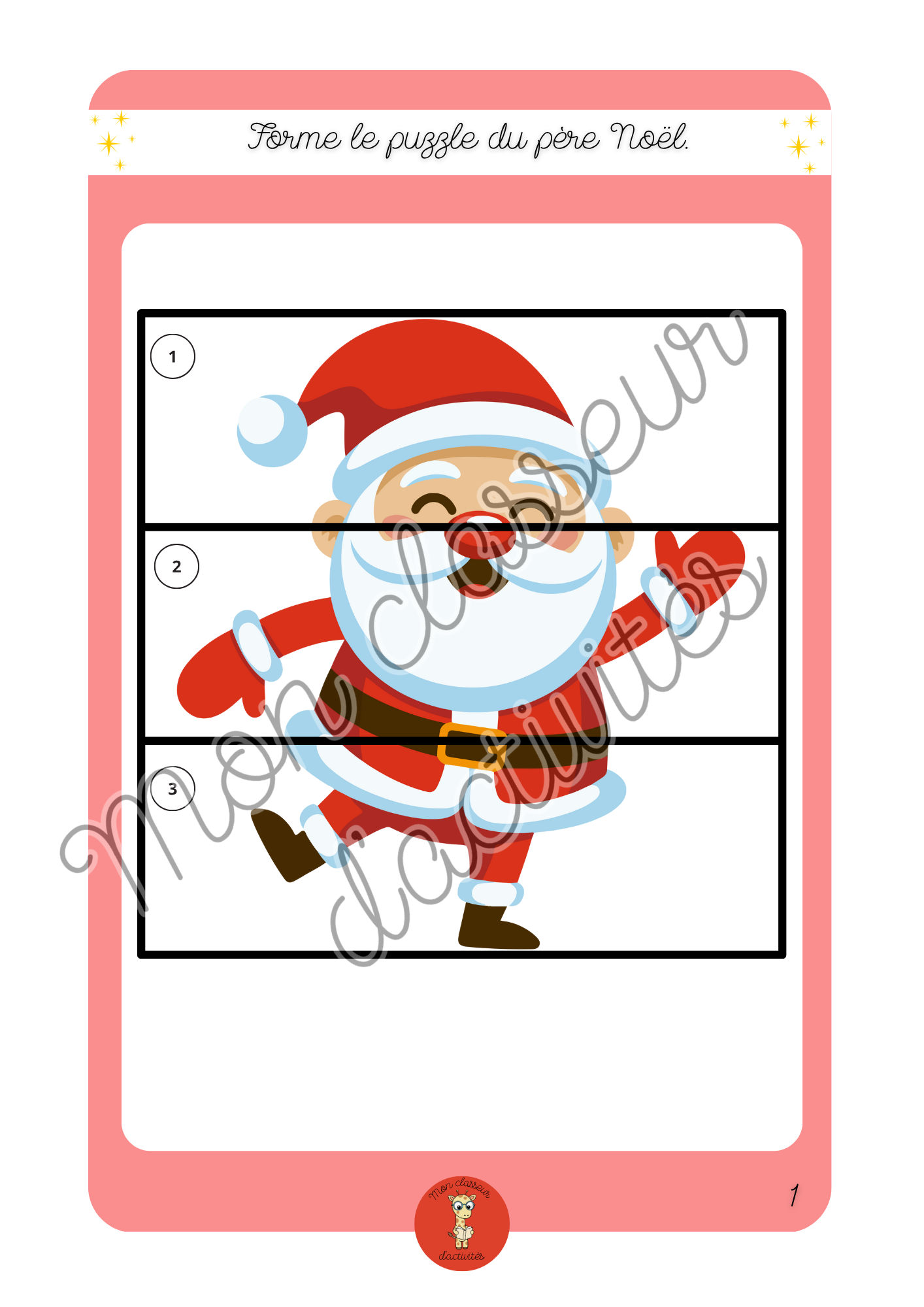 Le classeur de Noël - de 2 à 6 ans - personnalisable