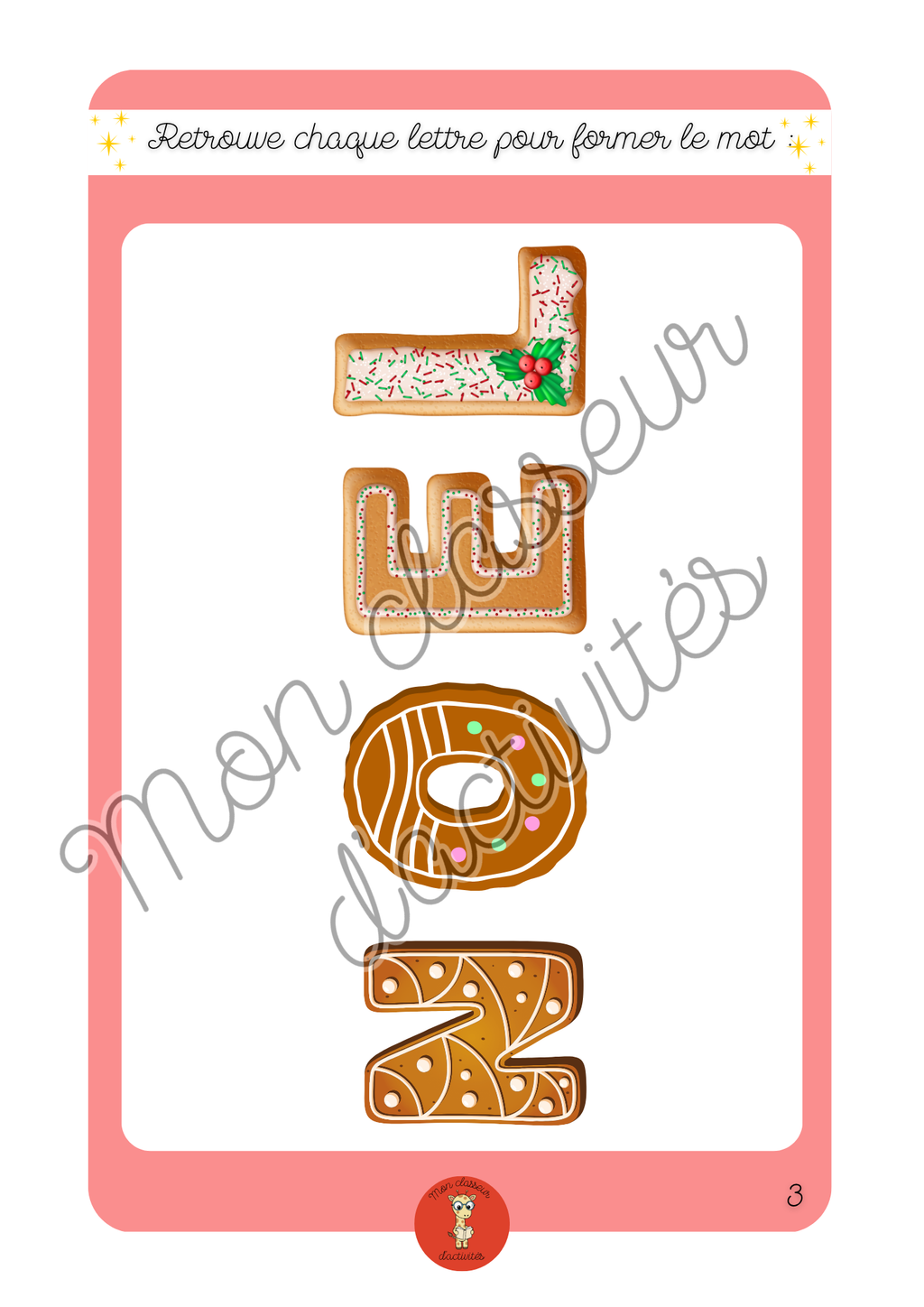 Le classeur de Noël - de 2 à 6 ans - personnalisable