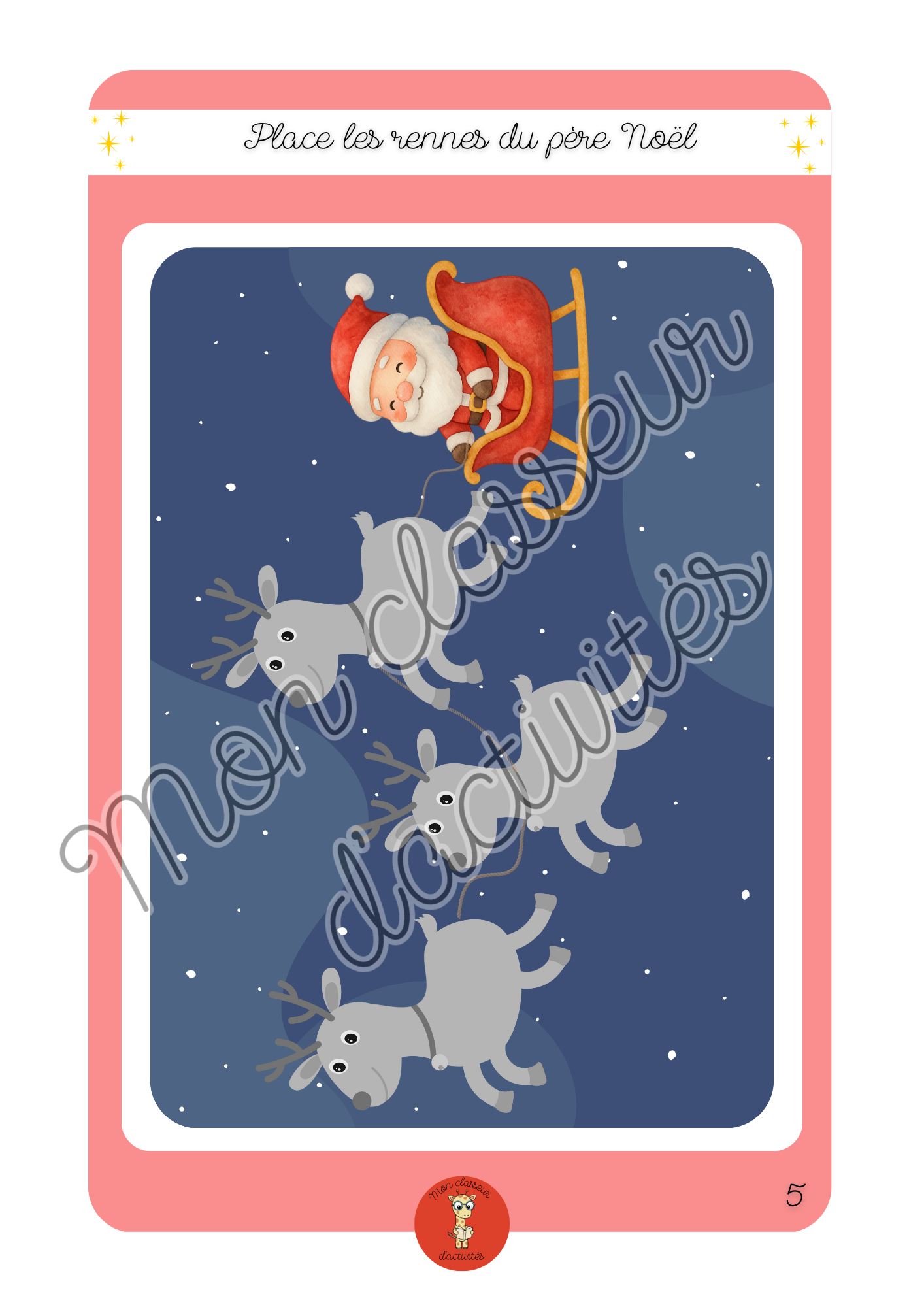 Le classeur de Noël - de 2 à 6 ans - personnalisable
