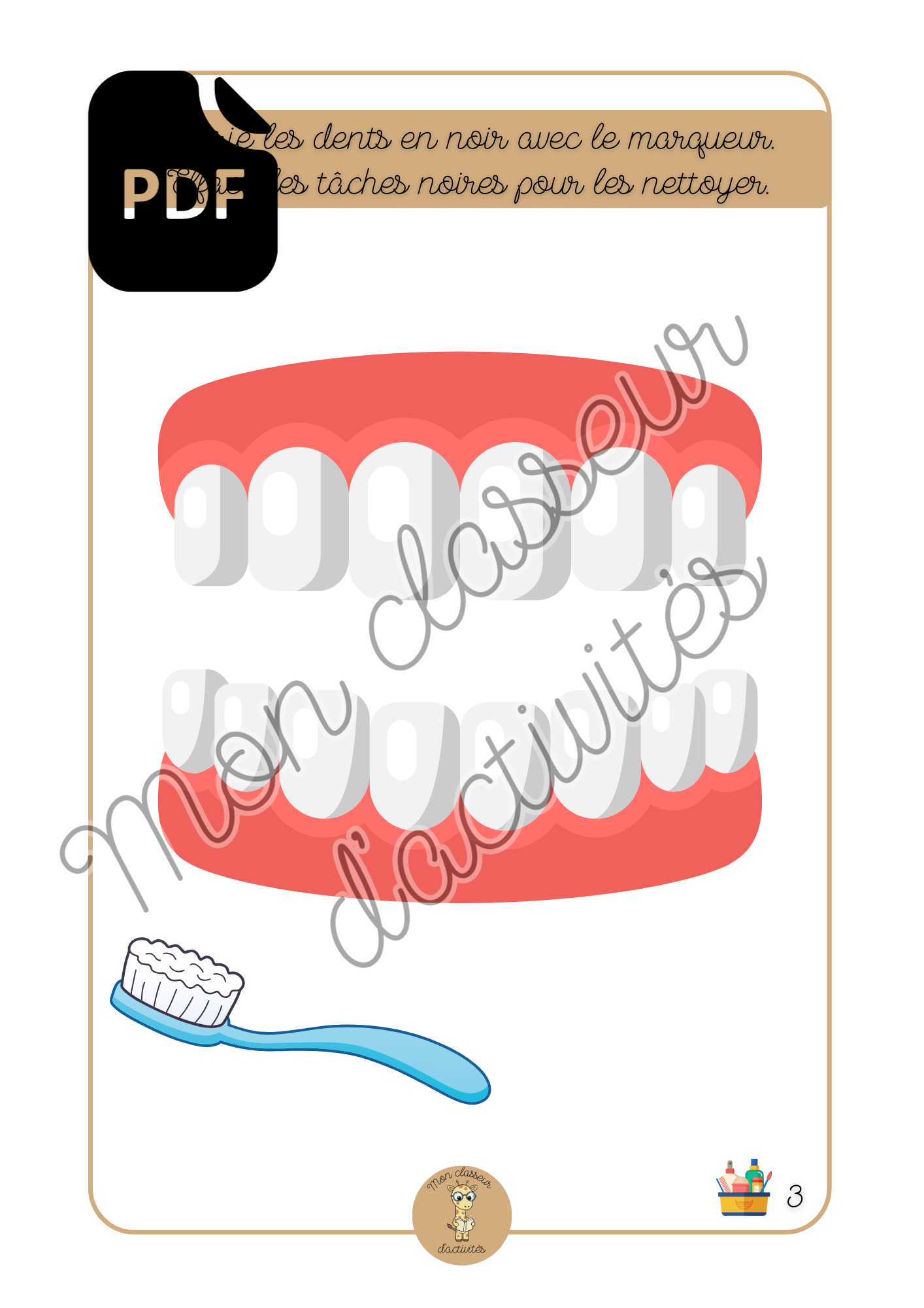PDF - Hygiène - Fiche 3 "Brosse les dents"