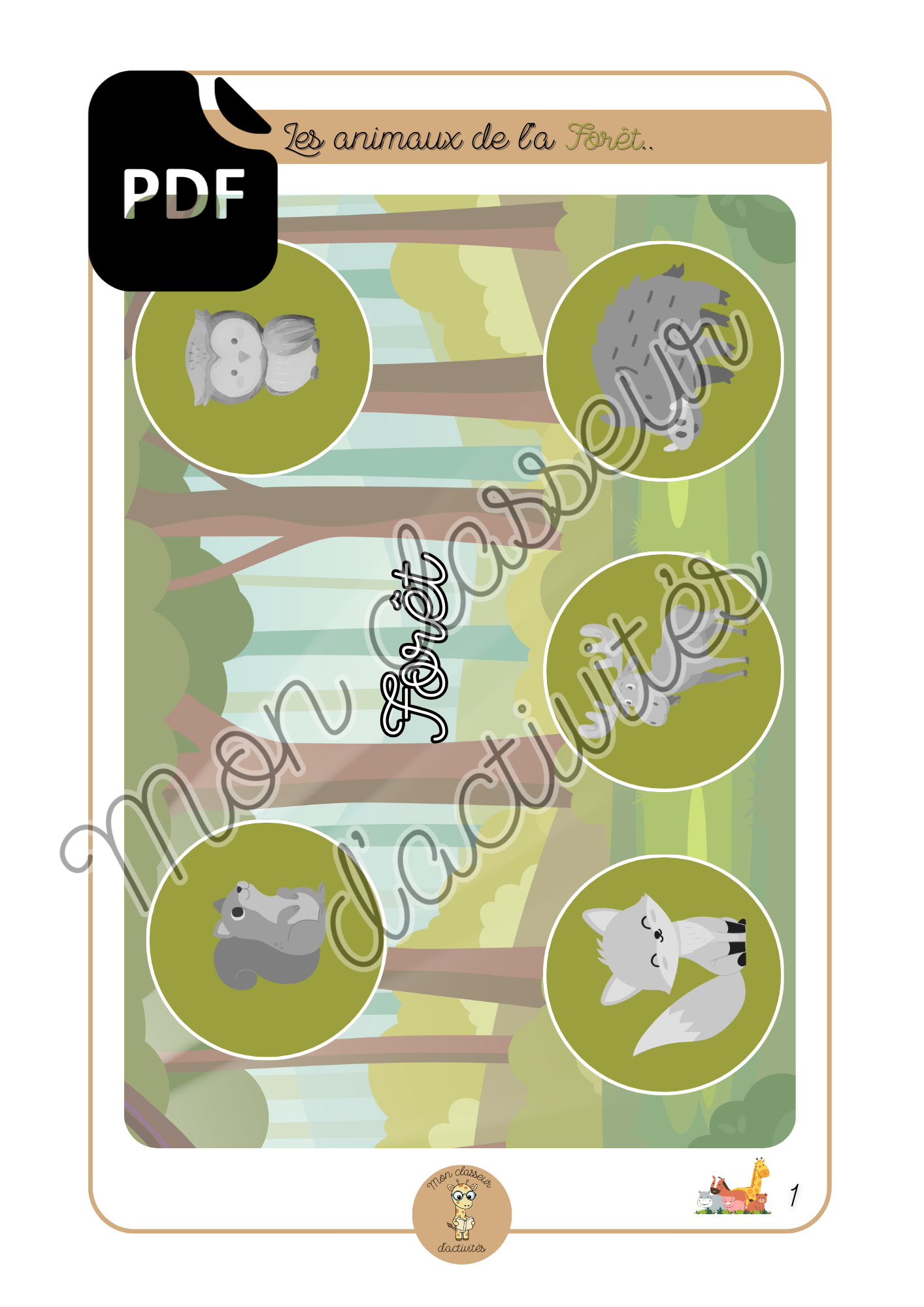 PDF - Les animaux - Fiche 5 "La forêt"