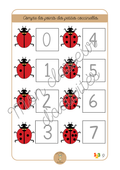 Les chiffres - Fiche 10 "Compte les points des petites coccinelles"