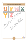 L'alphabet - Fiche 2 "Place les lettres de l'alphabet (Partie 2)"