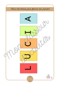 L'alphabet - Fiche 3 "Le prénom"