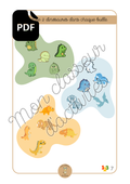 PDF - Les chiffres - Fiche 8 "Entoure 2 dinosaures"