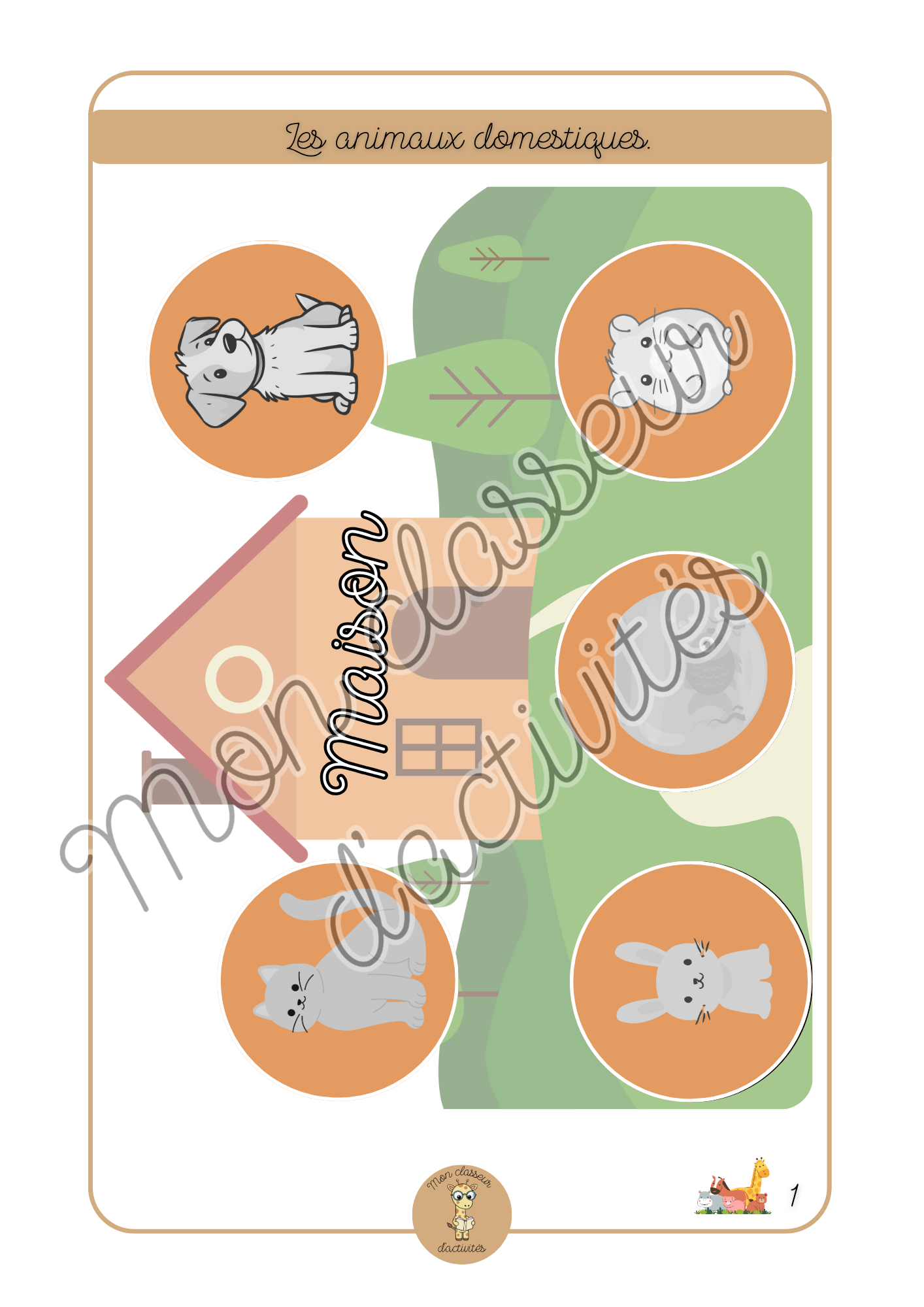 Les animaux - Fiche 1 "Les animaux domestiques"
