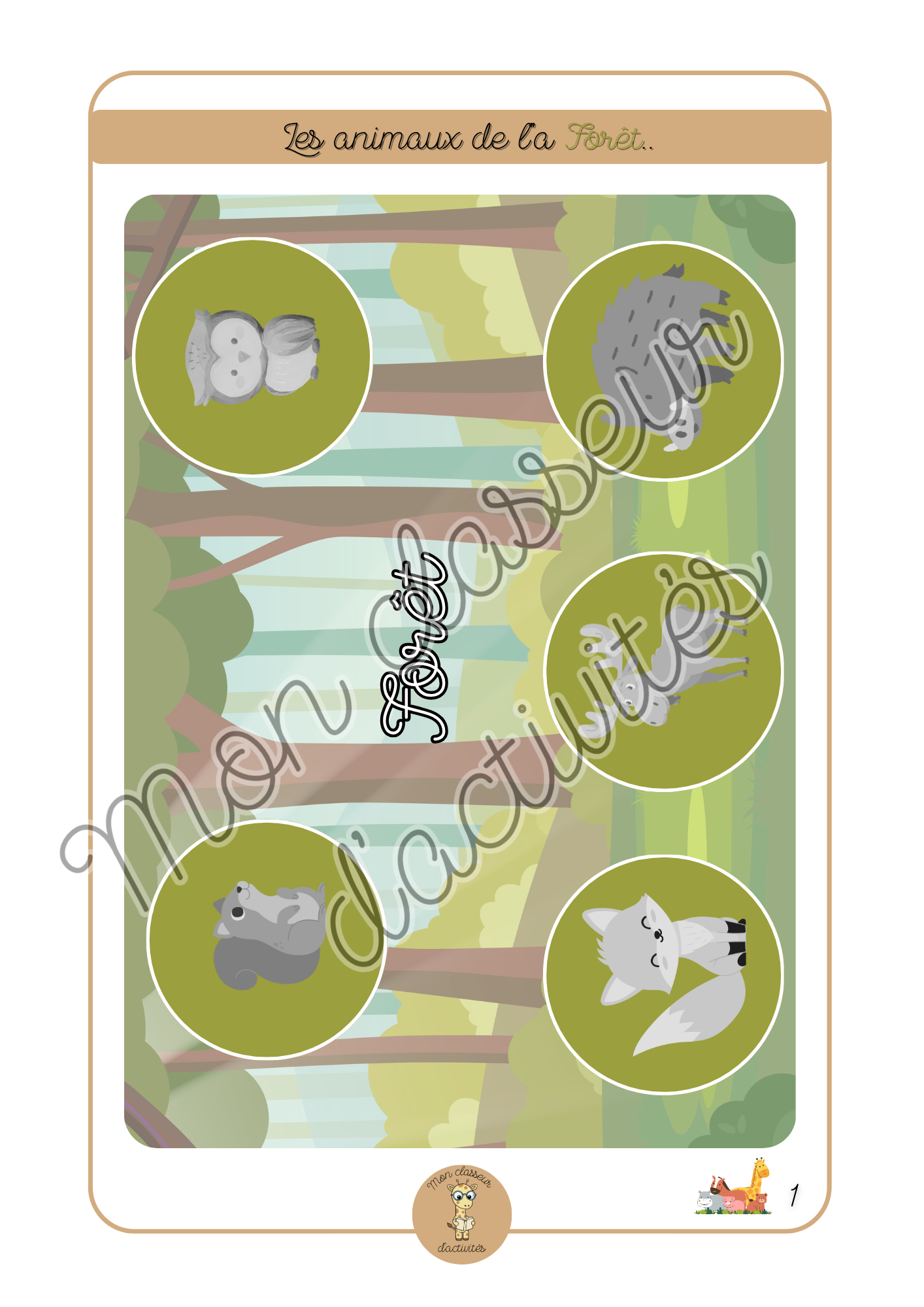 Les animaux - Fiche 5 "La forêt"